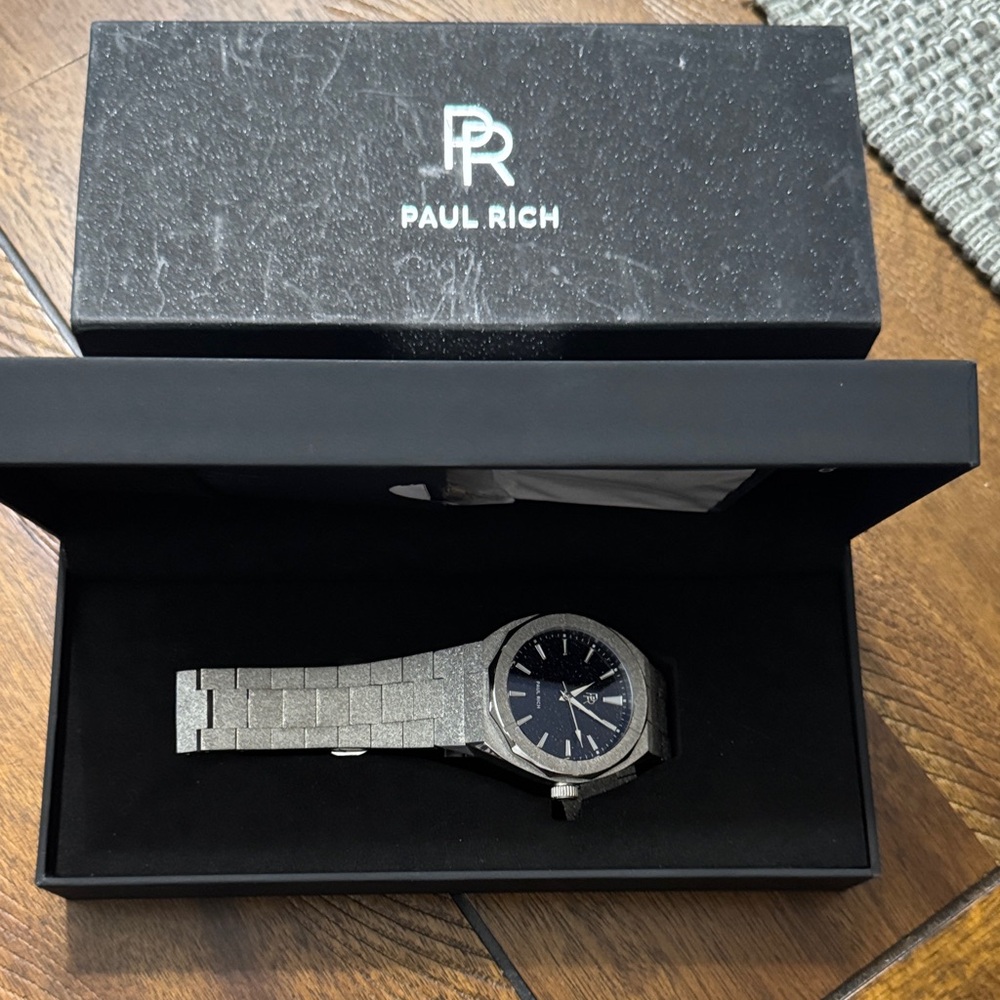 NEW Paul Rich Black and Silver Men's Watch